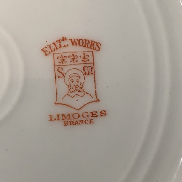 . Vintage Elite Works Floral Plates - Set of 4 - Made in Limoges France - Picture 6 of 8